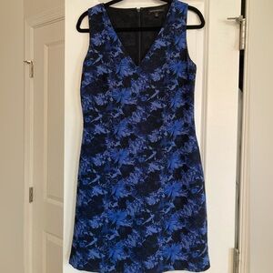 Banana Republic Navy and Blue Floral Midi Dress